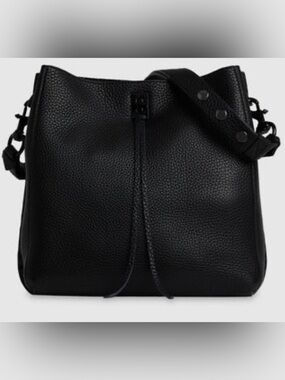 Rebecca Minjoff Darren Black Pebbled Leather Shoulder Bag